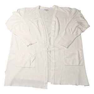 Nine West Women's White Open Front Cardigan See Measurements L-2XL